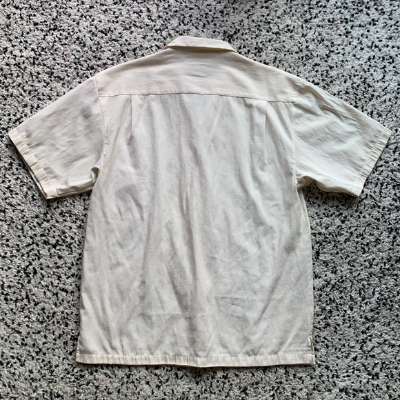 AFTCO Bluewater x Guy Harvey Marlin Embroidered Button Down Shirt Cream Size XL - Picture 13 of 13